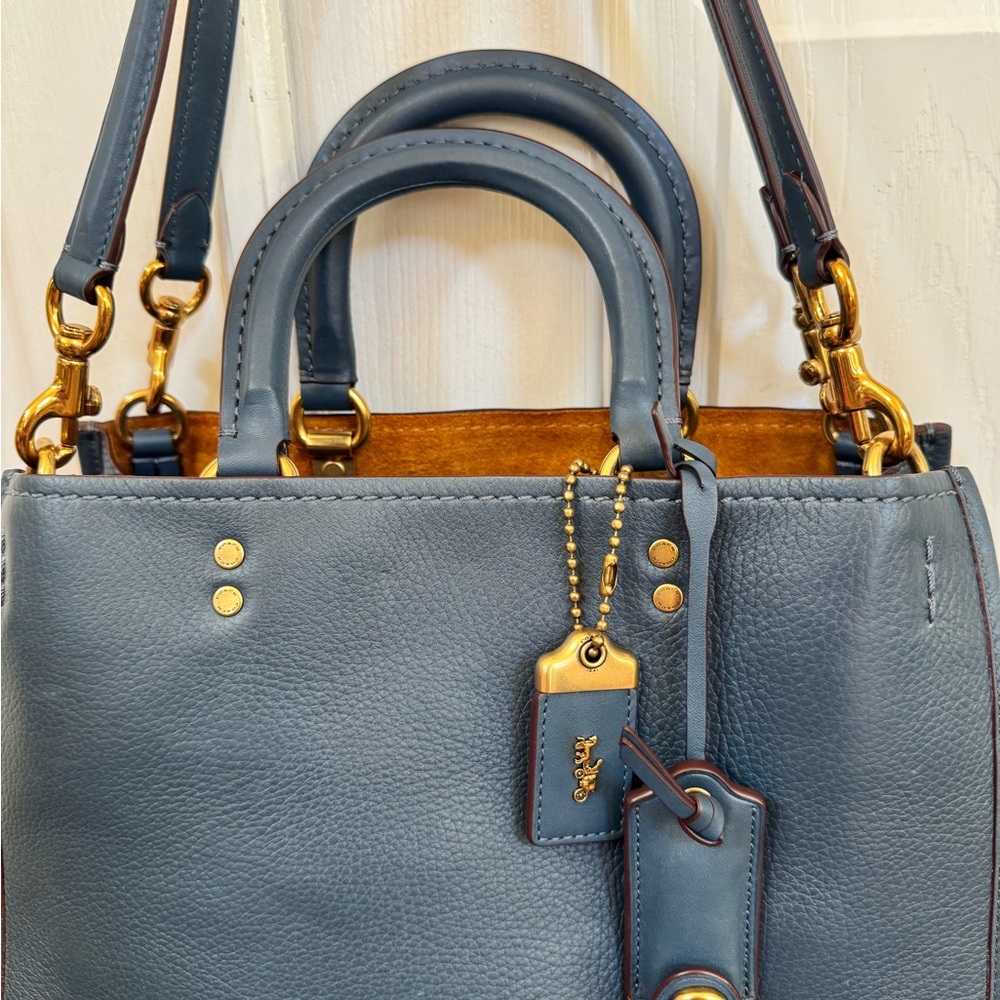 Coach Reserve Rogue Blue Leather Tote Bag - Picture 2 of 11